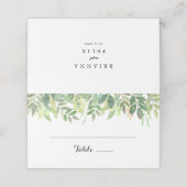 Placement Carte Mariage de Foliage Botanique de verdure (Extérieur déplié)
