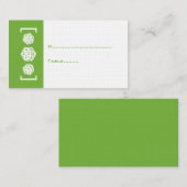Placement Carte Mariage de jeu de dés Green D20 (Devant / Derrière)