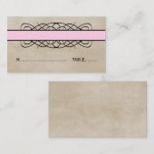 Placement Carte Mariage de la frontière rose (Devant / Derrière)