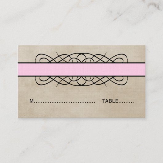 Placement Carte Mariage de la frontière rose (Devant)
