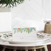 Placement Carte Mariage de Noël Watercolor Vert