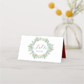 Placement Carte Mariage de Noël Watercolor Vert (Dos)