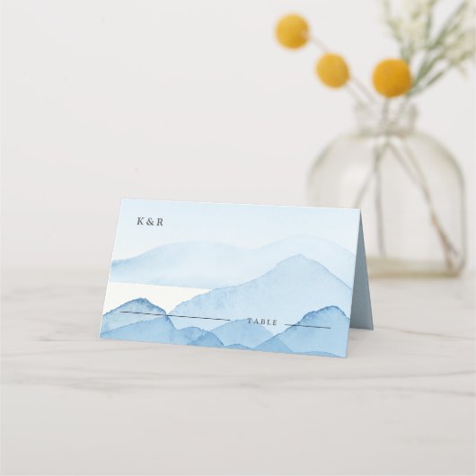 Placement Carte Mariage de paysage Blue Mountain Range (Devant)