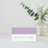 Placement Carte Mariage de place pourpre Houndstooth (Debout devant)