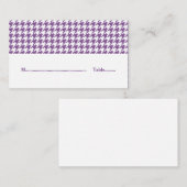 Placement Carte Mariage de place pourpre Houndstooth (Devant / Derrière)