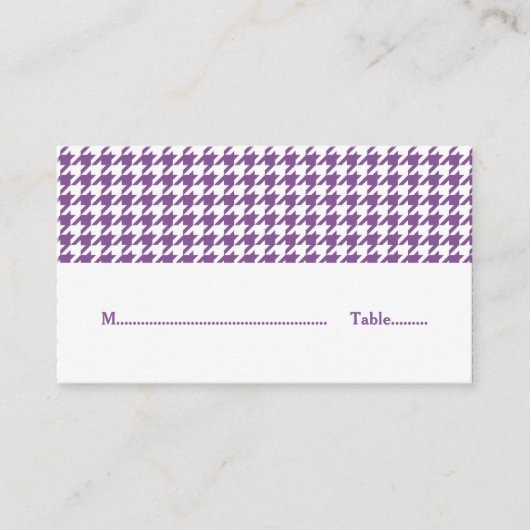 Placement Carte Mariage de place pourpre Houndstooth (Devant)