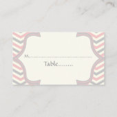 Placement Carte mariage de place rose, gris chevron (Dos)