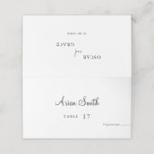 Placement Carte mariage de table avec nom et choix de repas (Extérieur déplié)