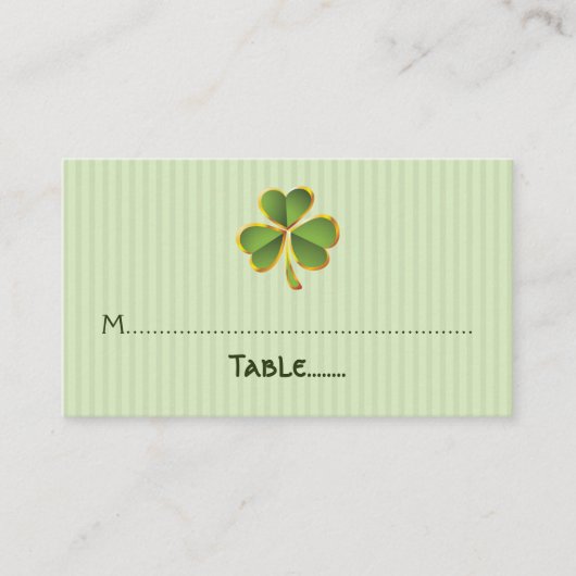 Placement Carte mariage de trèfle et rayures (Devant)