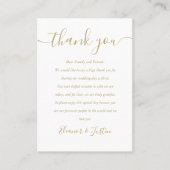 Placement Carte Mariage Merci de signature or (Devant)