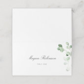 Placement Carte Mariage minimaliste de verdure (Extérieur déplié)