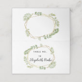 Placement Carte mariage place verdure carte de table en cris (Extérieur déplié)