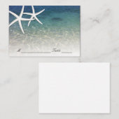Placement Carte mariage | Plage de Starfish de la mer bleue (Devant / Derrière)