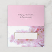 Placement Carte Mariage pliée en fleurs de cerisier rose (Extérieur déplié)