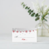 Placement Carte mariage rouge argent gris blanc flocon de ne (Debout devant)