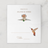 Placement Carte Mariage rousse de colibris (Extérieur déplié)