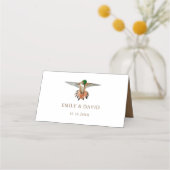 Placement Carte Mariage rousse de colibris (Dos)