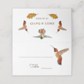 Placement Carte Mariage rousse de colibris (Extérieur déplié)