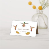 Placement Carte Mariage rousse de colibris (Dos)