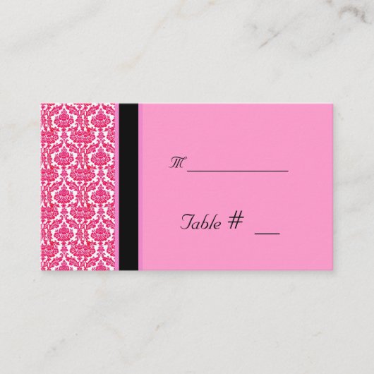 Placement carte numéro de table avec adresse de réception (Devant)