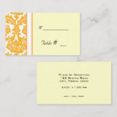 Placement carte numéro de table avec adresse de réception (Devant / Derrière)