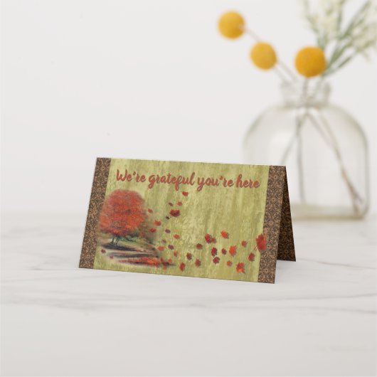 Placement Carte Paysage Feuille de Thanksgiving Falling (Devant)