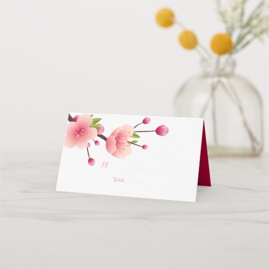 Placement Carte Place Fleur Rose de Cerisier (Devant)