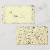 Placement Carte Place Mariage de automne Feuille Brown (Devant / Derrière)