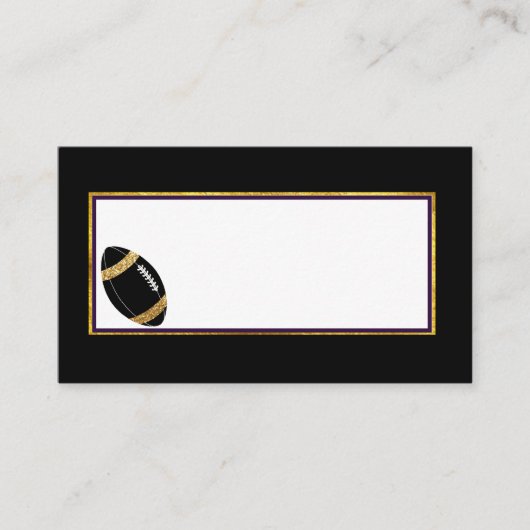 Placement Carte Place Mariage de football noir et or (Devant)