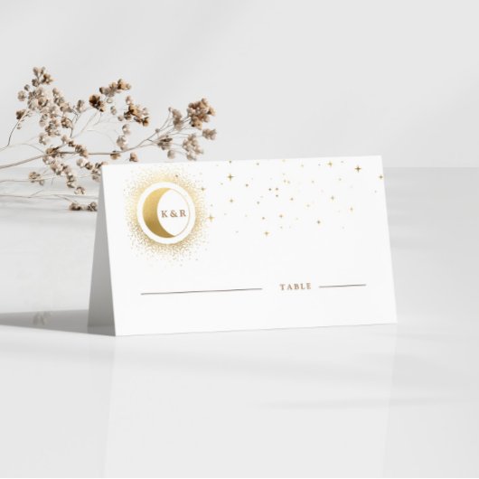 Placement Carte Place Mariage de la Lune d'or céleste
