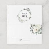 Placement Carte Place Mariage de la Marine Ivory Floral (Extérieur déplié)