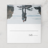 Placement Carte Place Mariage de script photo blanc moderne (Extérieur déplié)