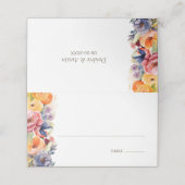 Placement Carte Place Mariage Floral de printemps (Extérieur déplié)