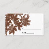 Placement Carte Place Mariage pour timbre de feuille d'autom (Devant)