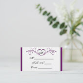Placement Carte Place Monogramme de Défilement Coeur Violet  (Debout devant)
