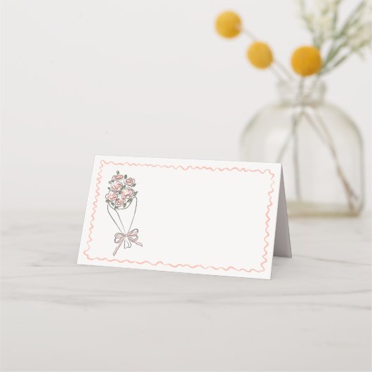 Placement Carte pliée de fleurs fraîches du marché aux fleur (Devant)