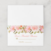 Placement Carte pliée pour la fête de mariage rose doré (Extérieur déplié)