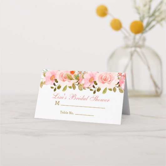 Placement Carte pliée pour la fête de mariage rose doré (Devant)