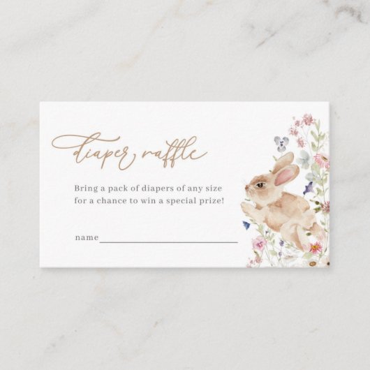 Placement Carte Raffin de Baby shower de lapin de Pâques Pri (Devant)