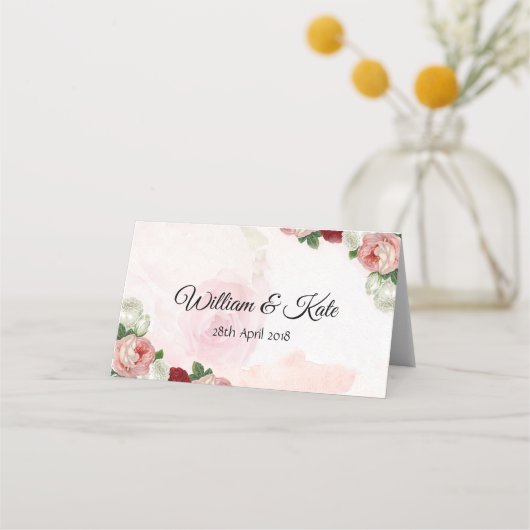 Placement Carte rose de mariage (Dos)