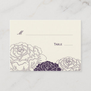 Placement Carte rose de mariage de jardin - violet
