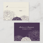 Placement Carte rose de mariage de jardin - violet (Devant / Derrière)