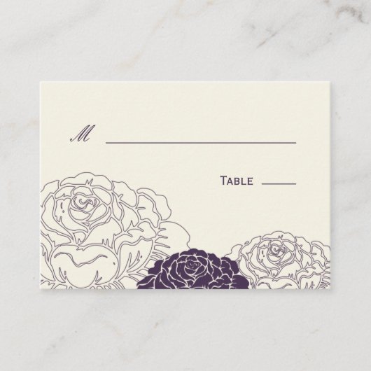 Placement Carte rose de mariage de jardin - violet (Devant)
