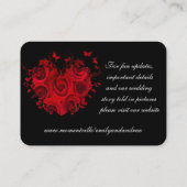 Placement Carte Rose de papillon rouge et noir (Dos)