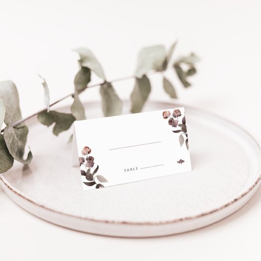 Placement Carte rose pliée Mariage avec repas de poisson