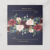 Placement Carte Rustique Boho Place Floral de la Marine Roug (Extérieur déplié)