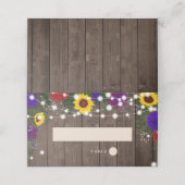 Placement Carte Rustique d'escorte de tournesol | Lumières d (Extérieur déplié)