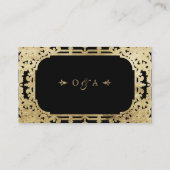 Placement Carte vintage de visite Black & Gold (Dos)