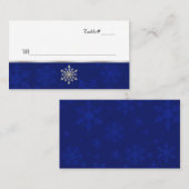 Placement Chic Blue Bijoux Mariage Flocon de neige Carte Pla (Devant / Derrière)