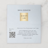 Placement Code QR de bienvenue pour invités carte bleue cham (Extérieur déplié)